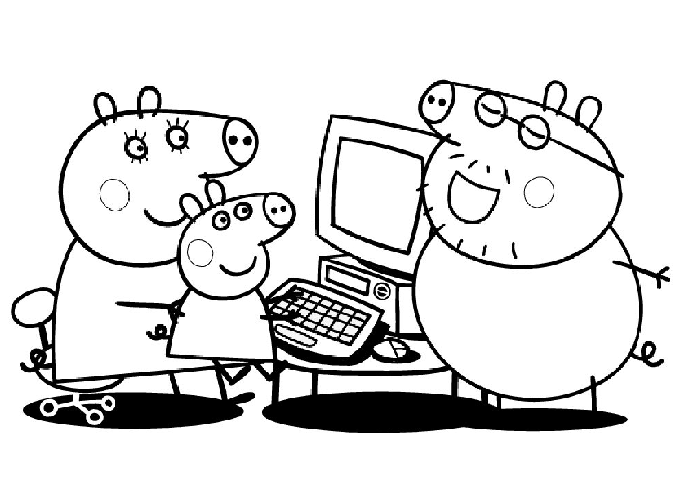 Plansa de colorat cu Peppa Pig 35 29